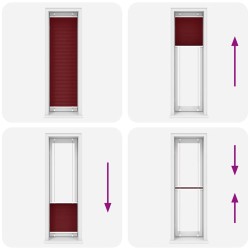 Store plissé rouge bordeaux 60x200 cm largeur du tissu 59,4 cm 