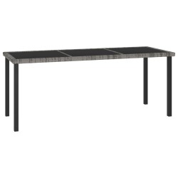 Table à dîner de jardin Gris 180x70x73 cm Résine tressée 