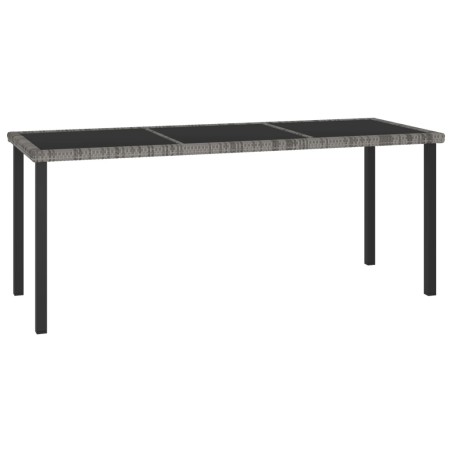 Table à dîner de jardin Gris 180x70x73 cm Résine tressée 