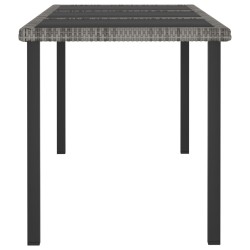 Table à dîner de jardin Gris 180x70x73 cm Résine tressée 