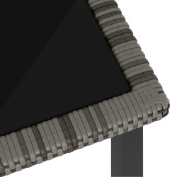 Table à dîner de jardin Gris 180x70x73 cm Résine tressée 