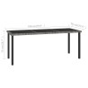 Table à dîner de jardin Gris 180x70x73 cm Résine tressée 