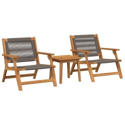Chaises de jardin avec table 3 pcs Gris Bois massif Acacia 