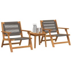 Chaises de jardin avec table 3 pcs Gris Bois massif Acacia 