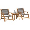 Chaises de jardin avec table 3 pcs Gris Bois massif Acacia 
