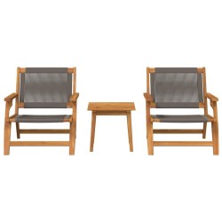 Chaises de jardin avec table 3 pcs Gris Bois massif Acacia 