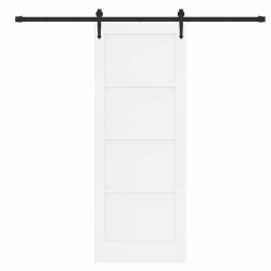Porte coulissante avec le kit de quincaillerie 'ORKDAL'en pin blanc costaud 