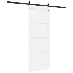 Porte coulissante avec le kit de quincaillerie 'ORKDAL'en pin blanc costaud 