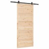 Porte coulissante Marron 80 x 208 cm Bois massif en pin 