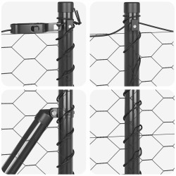 Clôture Hexagonale Grise 0.8x25 m Acier 