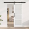 Porte coulissante avec ensemble de quincaillerie 'ORKDAL'Bois massif blanc et verre 