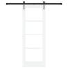Porte coulissante avec ensemble de quincaillerie 'ORKDAL'Bois massif blanc et verre 