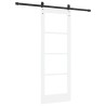 Porte coulissante avec ensemble de quincaillerie 'ORKDAL'Bois massif blanc et verre 