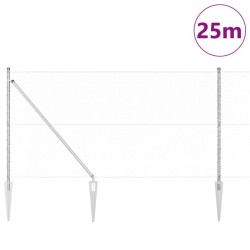 Ensemble de clôtures Lot de 2 Acier galvanisé 25 x 1 m 