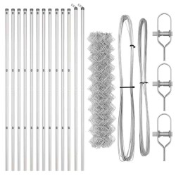 Jeu de Poteaux de Clôture Argent 1.2 x 25 m Acier galvanisé 