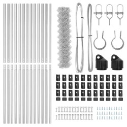Jeu de Poteaux de Clôture Argent 1.2 x 25 m Acier galvanisé 