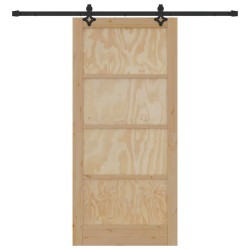 Porte coulissante avec kit de montage 93x202 cm Bois massif en pin 