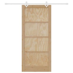 Porte coulissante avec kit matériel 93x211 cm Bois massif en pin 