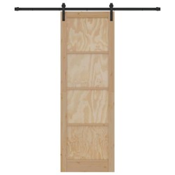 Porte Coulissante avec Quincaillerie 78x232 cm en Bois de Pin Massif 
