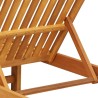 Transat sur roues avec une table et un coussin en acacia solide 