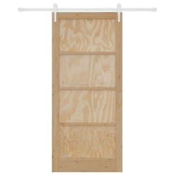 Porte coulissante avec quincaillerie 93x211 cm en bois massif de pin 