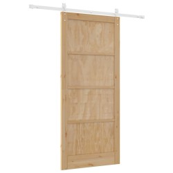 Porte coulissante avec quincaillerie 93x211 cm en bois massif de pin 