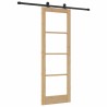 Porte coulissante avec kit matériel 'ORKDAL'en bois massif & verre 