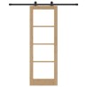 Porte coulissante avec kit matériel 'ORKDAL'en bois massif & verre 
