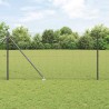 Clôture en fil soudé avec 13 poteaux pointus Gris 1,4x25 m Acier 