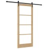Porte coulissante avec ensemble de quincaillerie 86x211 cm en bois massif de pin 