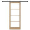 Porte coulissante avec ensemble de quincaillerie 86x211 cm en bois massif de pin 