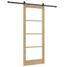 Porte coulissante avec ensemble de quincaillerie 86x211 cm en bois massif de pin 