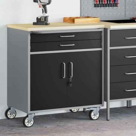 Armoire à outils avec roues et portes verrouillables 75x45x85 cm Acier 
