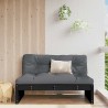 Canapé central 120x80 cm noir bois de pin massif 