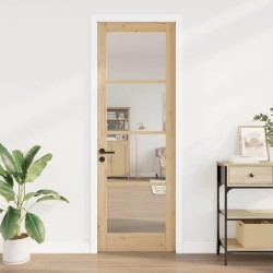 Porte intérieure avec verre "ORKDAL" 78x232x4 cm en bois massif de pin 