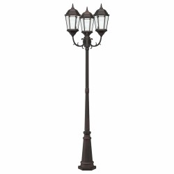 Poteau de lumière de jardin 3 lampes E27 Bronze 235 cm Aluminium 