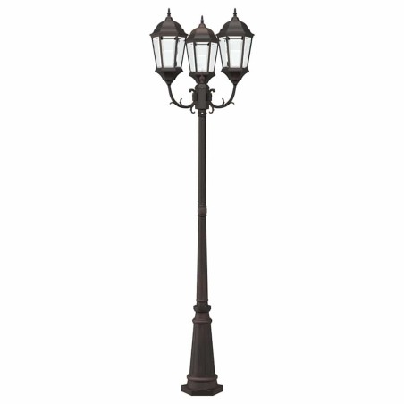 Poteau de lumière de jardin 3 lampes E27 Bronze 235 cm Aluminium 