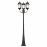 Poteau de lumière de jardin 3 lampes E27 Bronze 235 cm Aluminium 