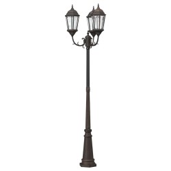 Poteau de lumière de jardin 3 lampes E27 Bronze 235 cm Aluminium 
