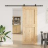 Porte coulissante et kit de quincaillerie 90x210 cm pin massif 