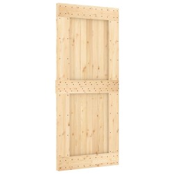 Porte coulissante et kit de quincaillerie 90x210 cm pin massif 