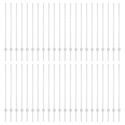 Poteaux de clôture en argent 44 pcs Argent 100 x 1.2 cm. 