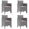 Ensemble de salle à manger de jardin 5 pcs Gris clair 