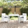 Ensemble de Salle à Manger de Jardin 3 pcs Blanc 