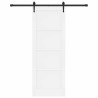 Porte Coulissante avec Ensemble de Quincaillerie Blanche 78x211 cm Bois Massif de Pin 
