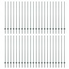Poteaux de clôture argentés 44 pcs Vert 100 x 1.5 m Métal 