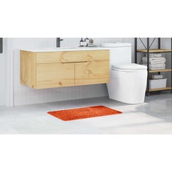 Tapis de bain rectangulaire orange 50x80 cm en polypropylène antidérapant 