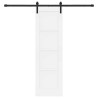 Porte Coulissante avec Kit de Quincaillerie Blanche 61x198,5 cm Bois Massif Pin 
