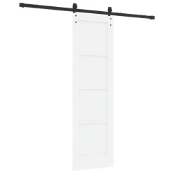 Porte Coulissante avec Kit de Quincaillerie Blanche 61x198,5 cm Bois Massif Pin 