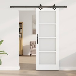 Kit de portes coulissantes Ensemble de 2 Blanc et noir 